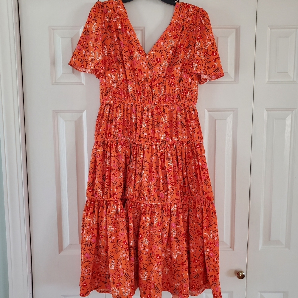 Floral Orange Dress